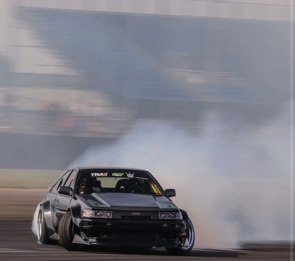 Huw Gwion Savill drifting at silverstone